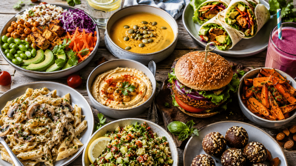veganski obroci na stolu